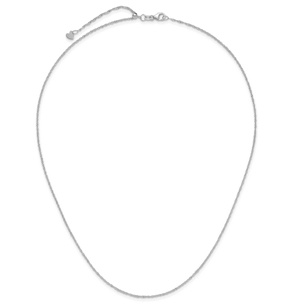 Leslie's 10K White Gold Adjustable 1.1mm Singapore Chain - Image 4