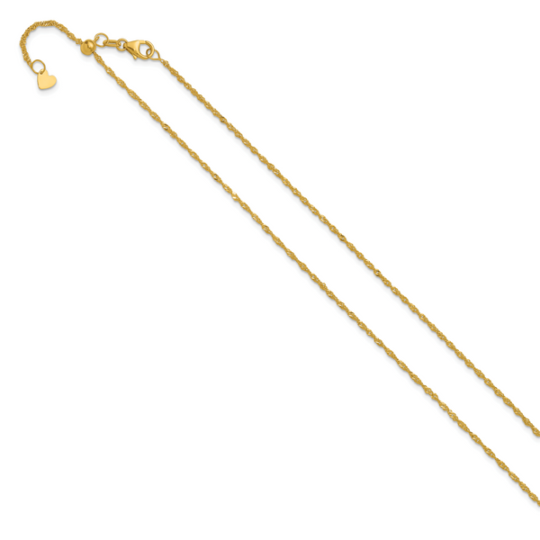 Leslie's 10K Adjustable 1.3mm Singapore Chain - Image 2