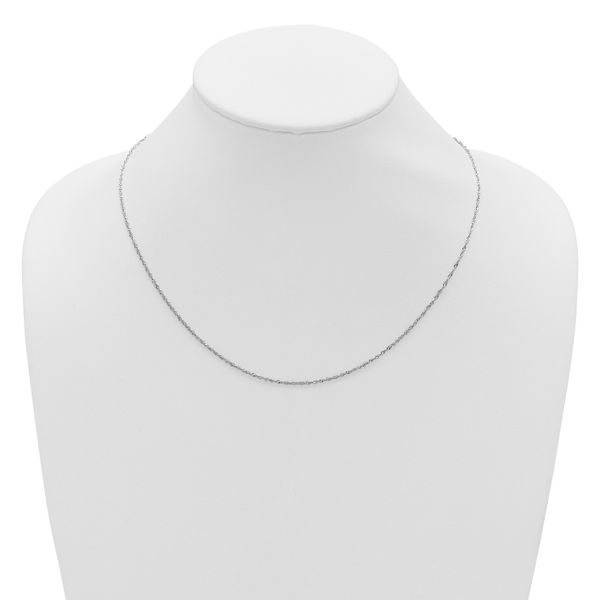 Leslie's 10K White Gold Adjustable 1.3mm Singapore Chain - Image 3