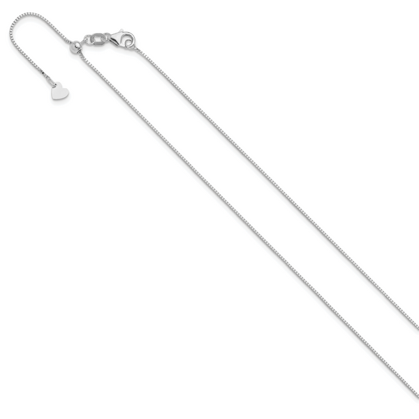 Leslie's 10K White Gold Adjustable .7mm Box Chain - Image 2
