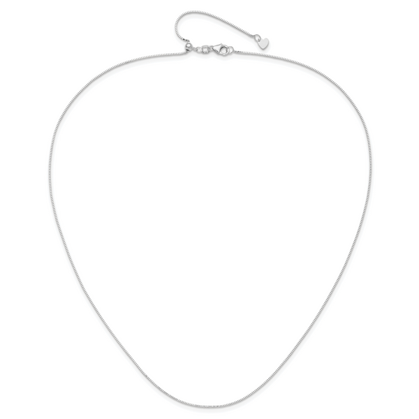 Leslie's 10K White Gold Adjustable .7mm Box Chain - Image 4