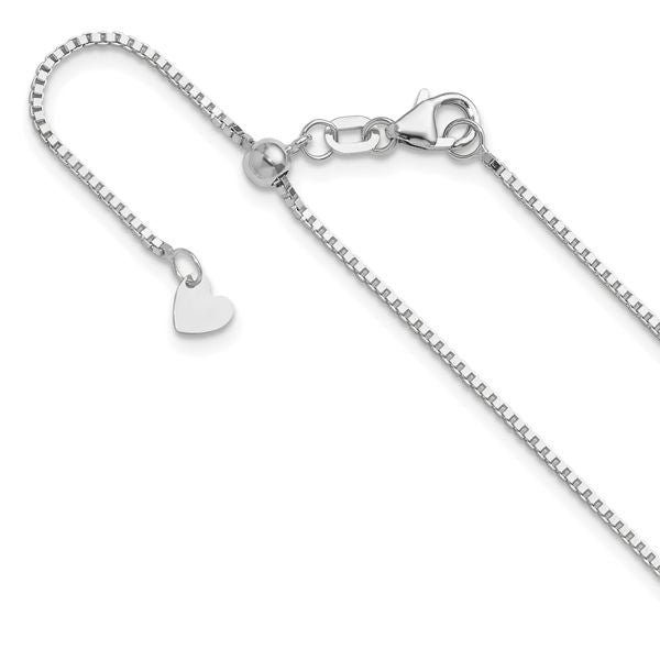 Leslie's 10K White Gold Adjustable 1mm Box Chain