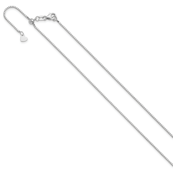 Leslie's 10K White Gold Adjustable 1mm Box Chain - Image 2