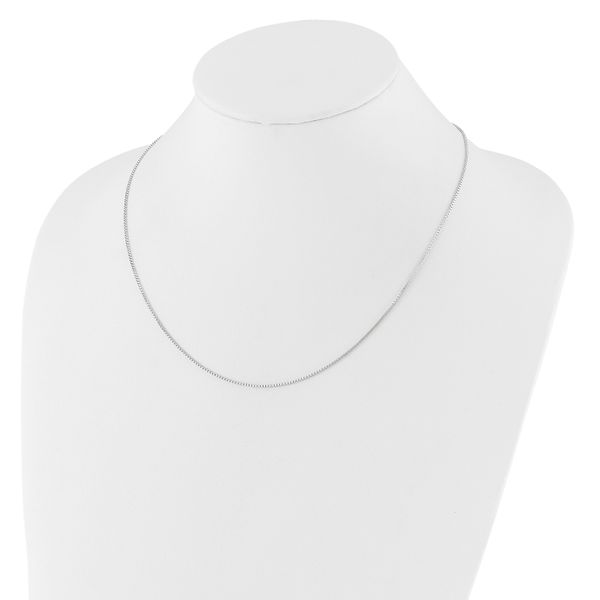 Leslie's 10K White Gold Adjustable 1mm Box Chain - Image 3