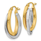 Leslie's 14K Two-tone Polished Hinged Hoop Earrings - Image 2