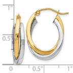 Leslie's 14K Two-tone Polished Hinged Hoop Earrings - Image 4