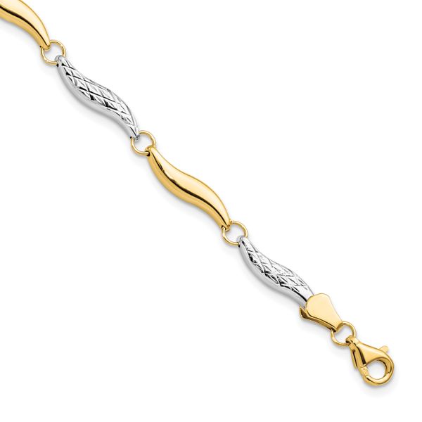 Leslie's 10K w/Rhodium D/C Bracelet