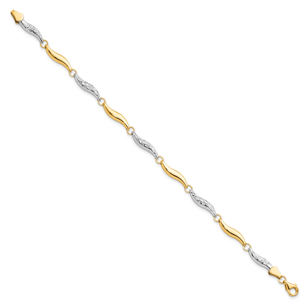 Leslie's 10K w/Rhodium D/C Bracelet - Image 2