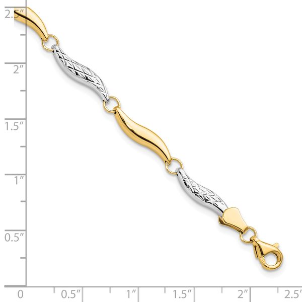 Leslie's 10K w/Rhodium D/C Bracelet - Image 4