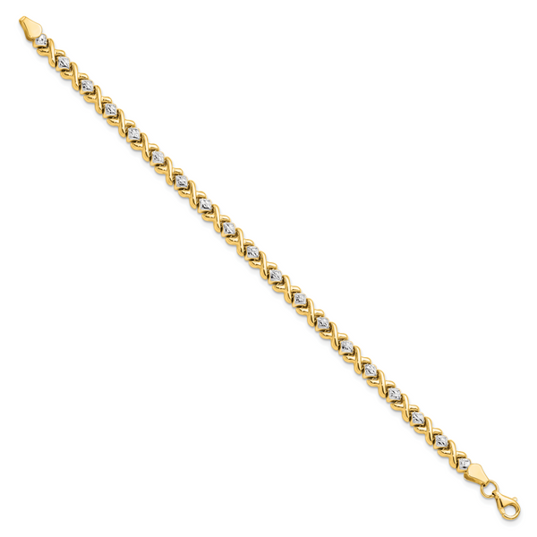 Leslie's 10K Yellow Gold with Rhodium D/C Bracelet - Image 2