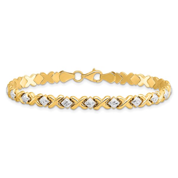 Leslie's 10K Yellow Gold with Rhodium D/C Bracelet - Image 3