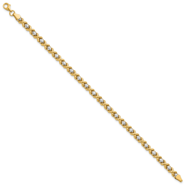 Leslie's 10K with Rhodium Polished and D/C Bracelet - Image 2
