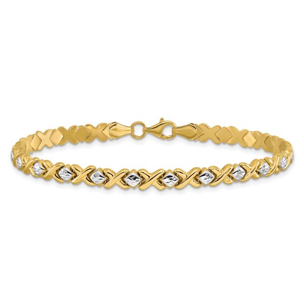 Leslie's 10K with Rhodium Polished and D/C Bracelet - Image 3