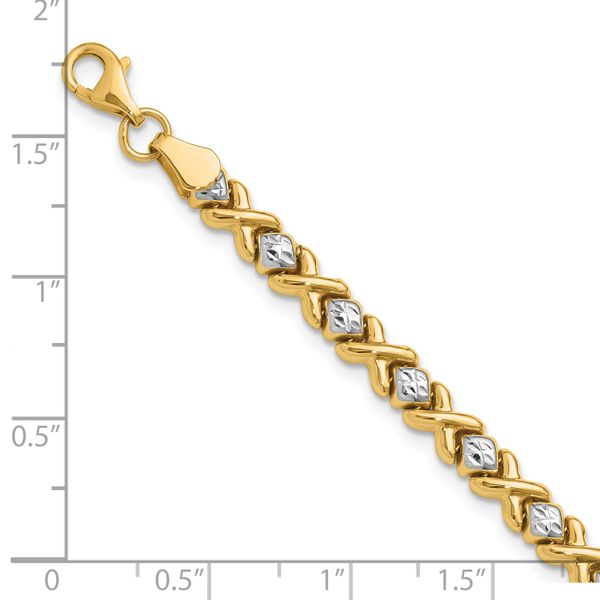 Leslie's 10K with Rhodium Polished and D/C Bracelet - Image 5