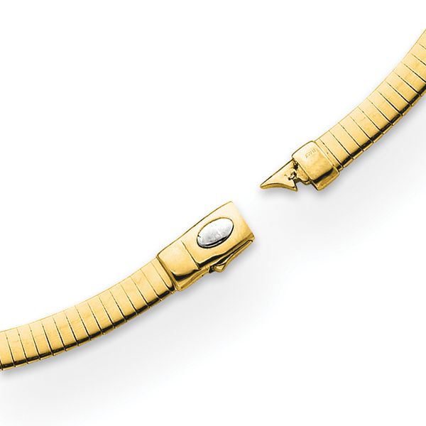 10K 4mm Two-tone Reversible Omega Necklace - Image 3