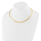 10K 4mm Two-tone Reversible Omega Necklace - Image 4
