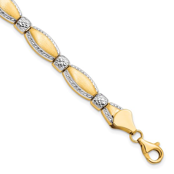 Leslie's 10K w/Rhodium D/C Bracelet