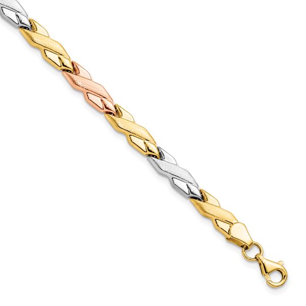 Leslie's 10K w/Rose and White Rhodium Bracelet
