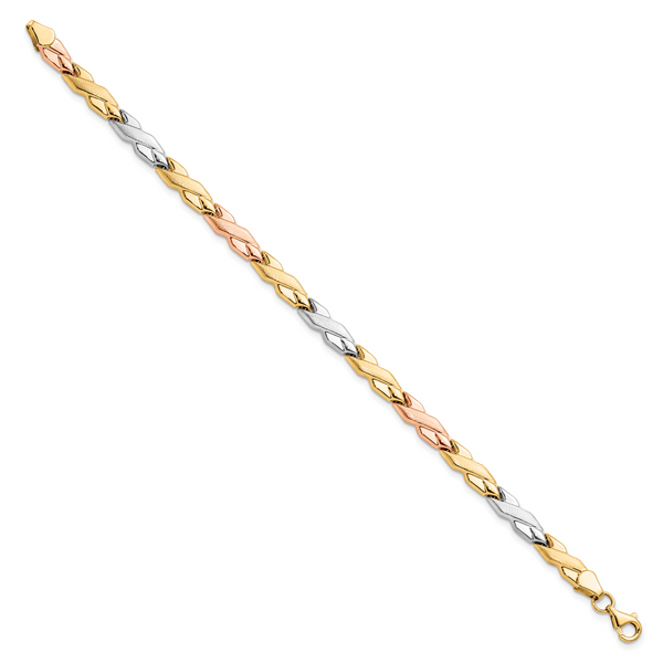 Leslie's 10K w/Rose and White Rhodium Bracelet - Image 2