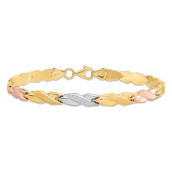 Leslie's 10K w/Rose and White Rhodium Bracelet - Image 3
