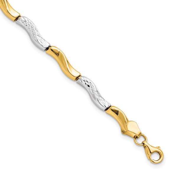 Leslie's 10K Gold w/Rhodium D/C Bracelet