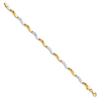 Leslie's 10K Gold w/Rhodium D/C Bracelet - Image 2