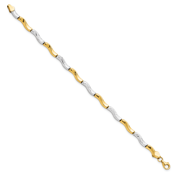 Leslie's 10K Gold w/Rhodium D/C Bracelet - Image 2