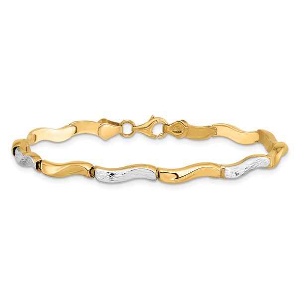 Leslie's 10K Gold w/Rhodium D/C Bracelet - Image 3