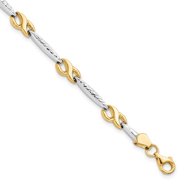 Leslie's 10K w/Rhodium D/C Bracelet