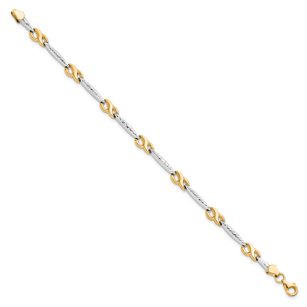 Leslie's 10K w/Rhodium D/C Bracelet - Image 2