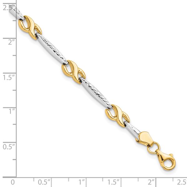 Leslie's 10K w/Rhodium D/C Bracelet - Image 4