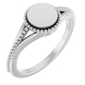 Engravable Beaded Signet Ring
