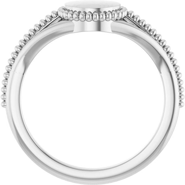 Engravable Beaded Signet Ring - Image 2