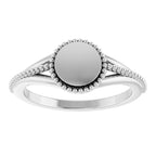 Engravable Beaded Signet Ring - Image 3