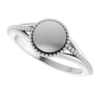 Engravable Beaded Signet Ring - Image 5