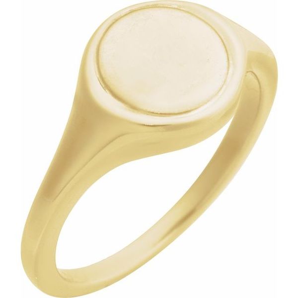 Engravable Round Signet Ring - Image 2