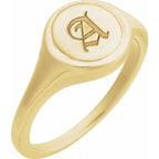 Engravable Round Signet Ring - Image 3
