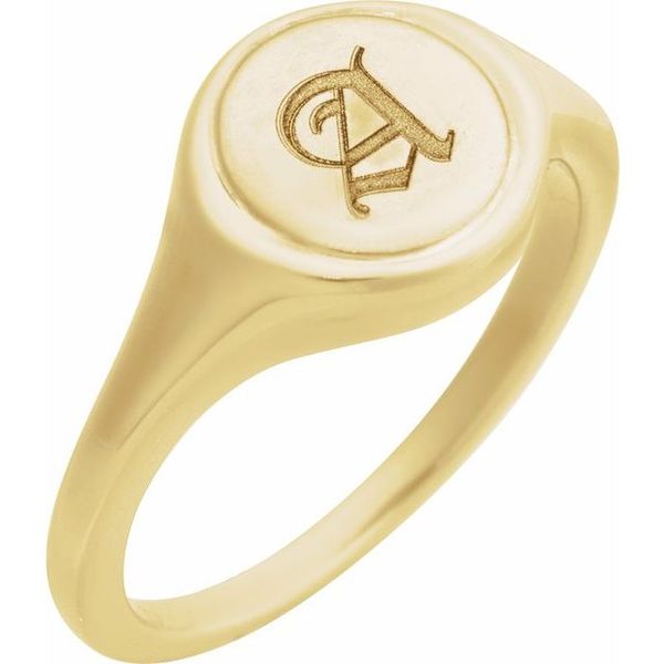 Engravable Round Signet Ring - Image 3