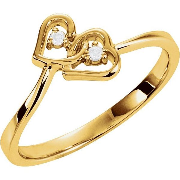 Double Heart Accented Ring