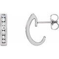 Channel-Set J-Hoop Earrings