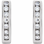 Channel-Set J-Hoop Earrings - Image 2