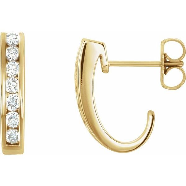 Channel-Set J-Hoop Earrings