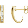 Channel-Set J-Hoop Earrings