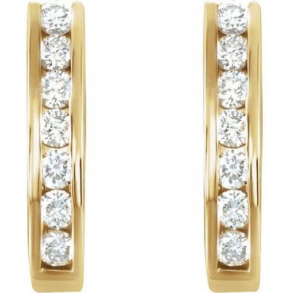 Channel-Set J-Hoop Earrings - Image 2