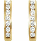Channel-Set J-Hoop Earrings - Image 2