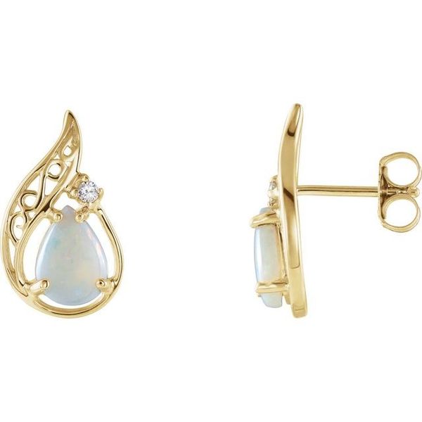 Accented Cabochon Sculptural Earrings