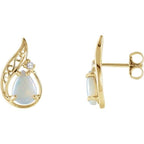Accented Cabochon Sculptural Earrings