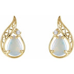 Accented Cabochon Sculptural Earrings - Image 2