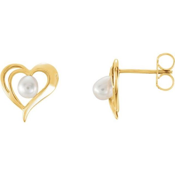 Pearl Heart Earrings
