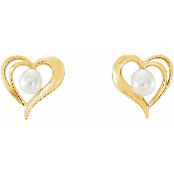 Pearl Heart Earrings - Image 2